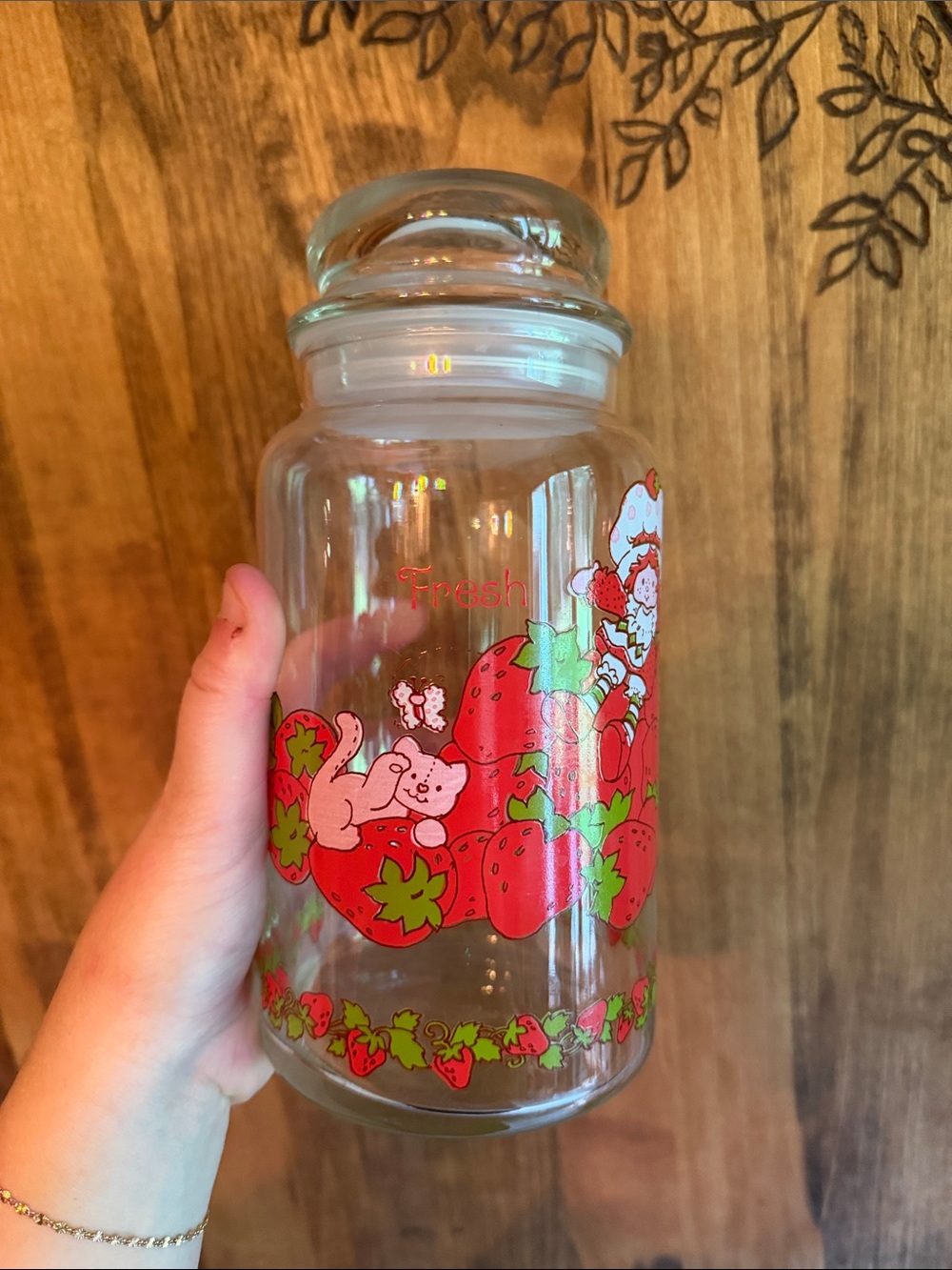 Vintage Strawberry Shortcake Glass Canister Jar Set 1980 - Picture 3 of 10